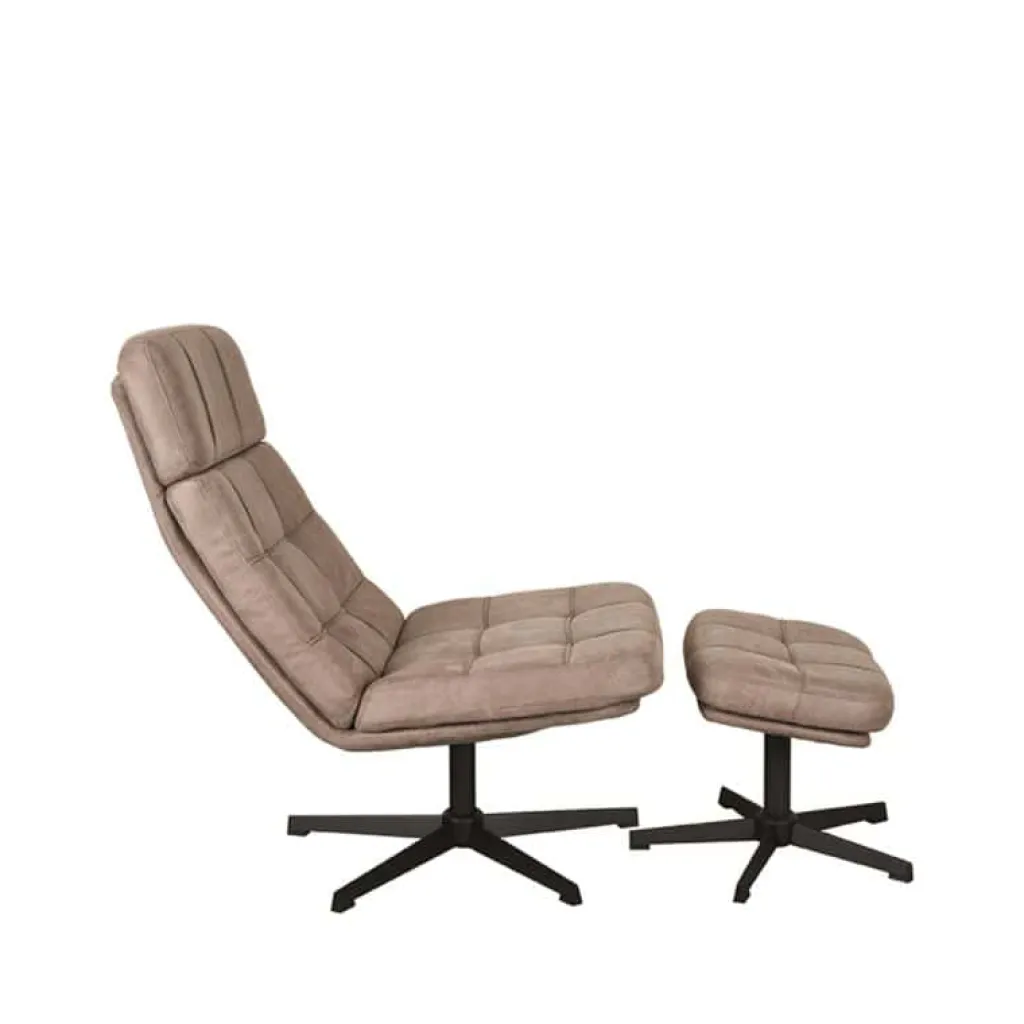HUUS Draaifauteuil Alvar + Hocker