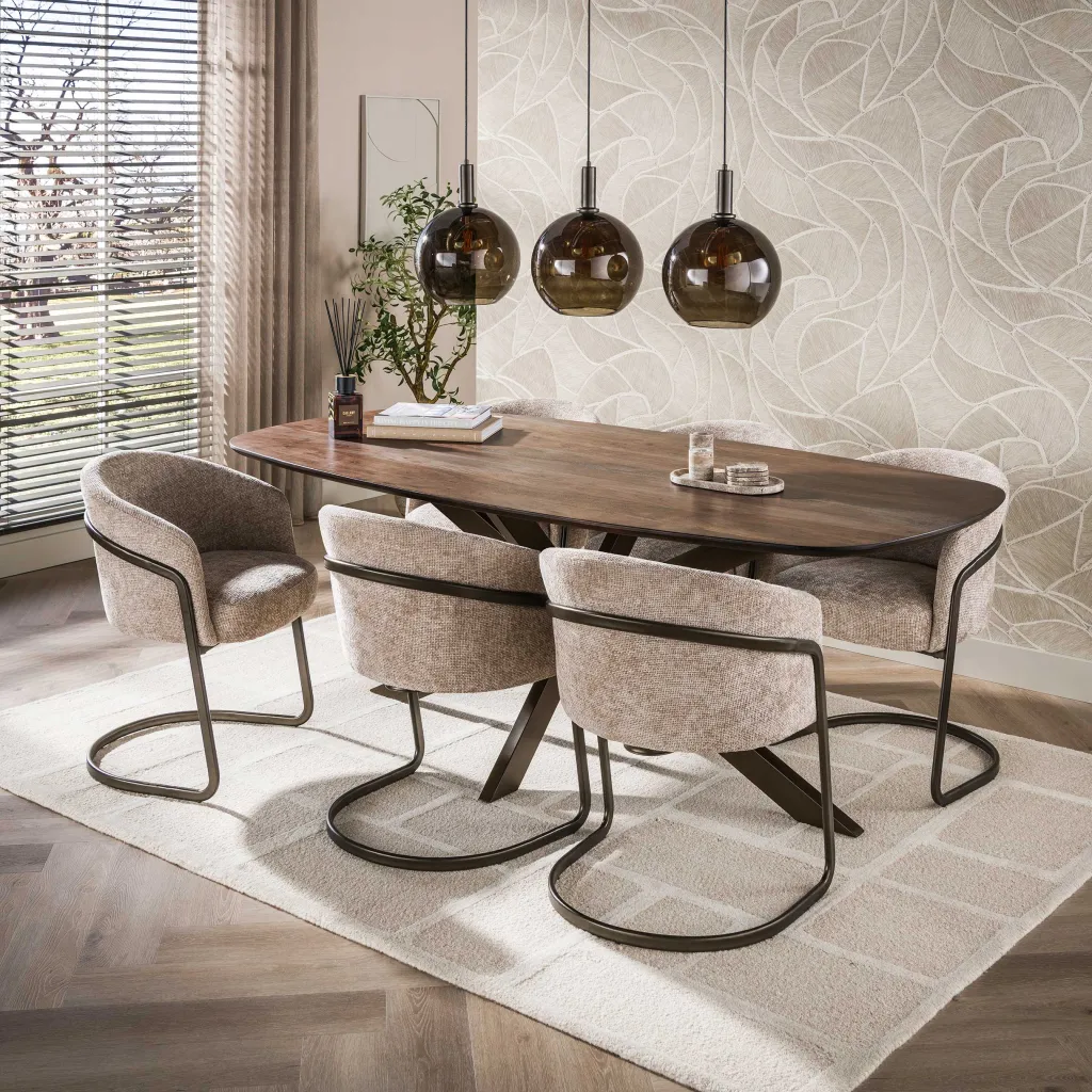 HUUS Eettafel Arthur donkerbruin