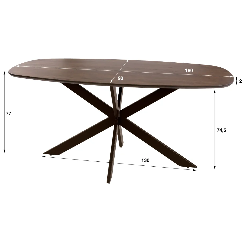 HUUS Eettafel Arthur donkerbruin