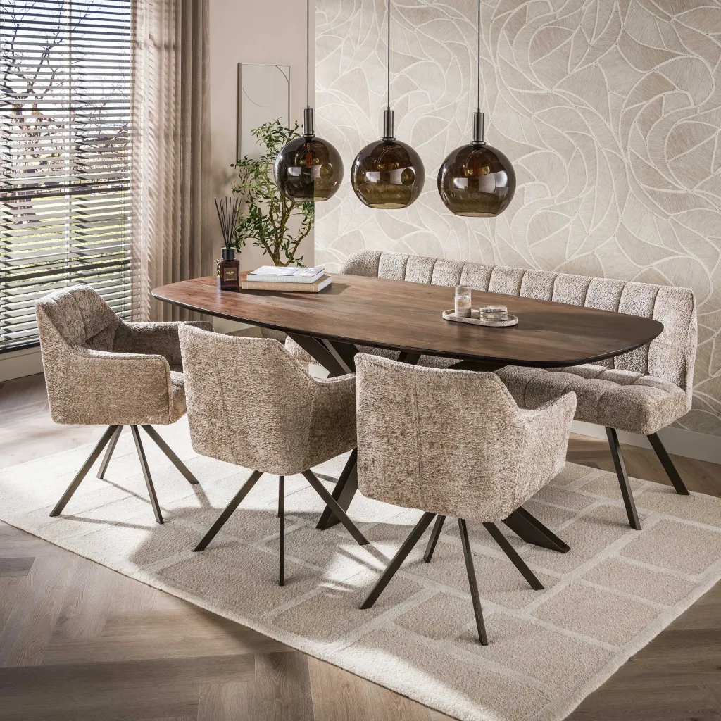HUUS Eettafel Arthur donkerbruin
