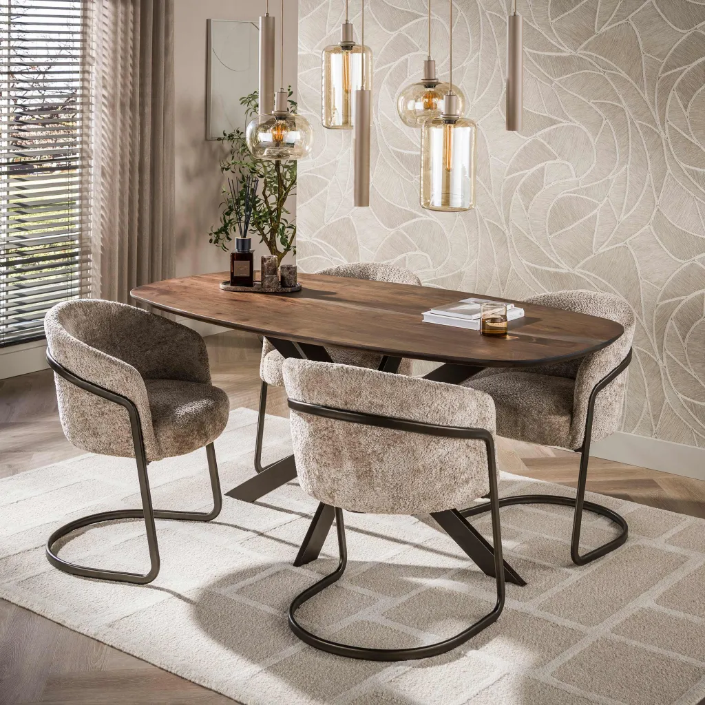 HUUS Eettafel Arthur donkerbruin