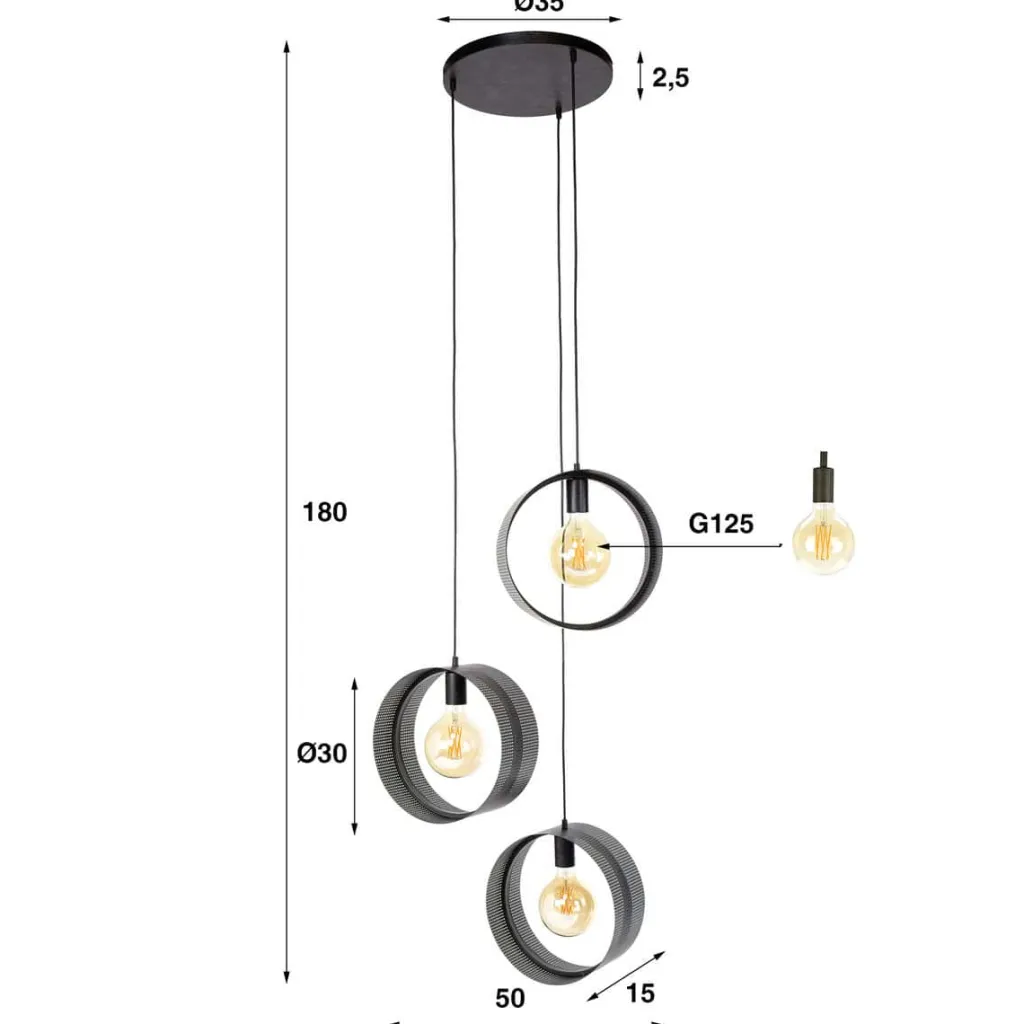 HUUS Hanglamp Angelo – Getrapt