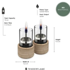 HUUS Tenderflame Candle 70 Naturel bamboo