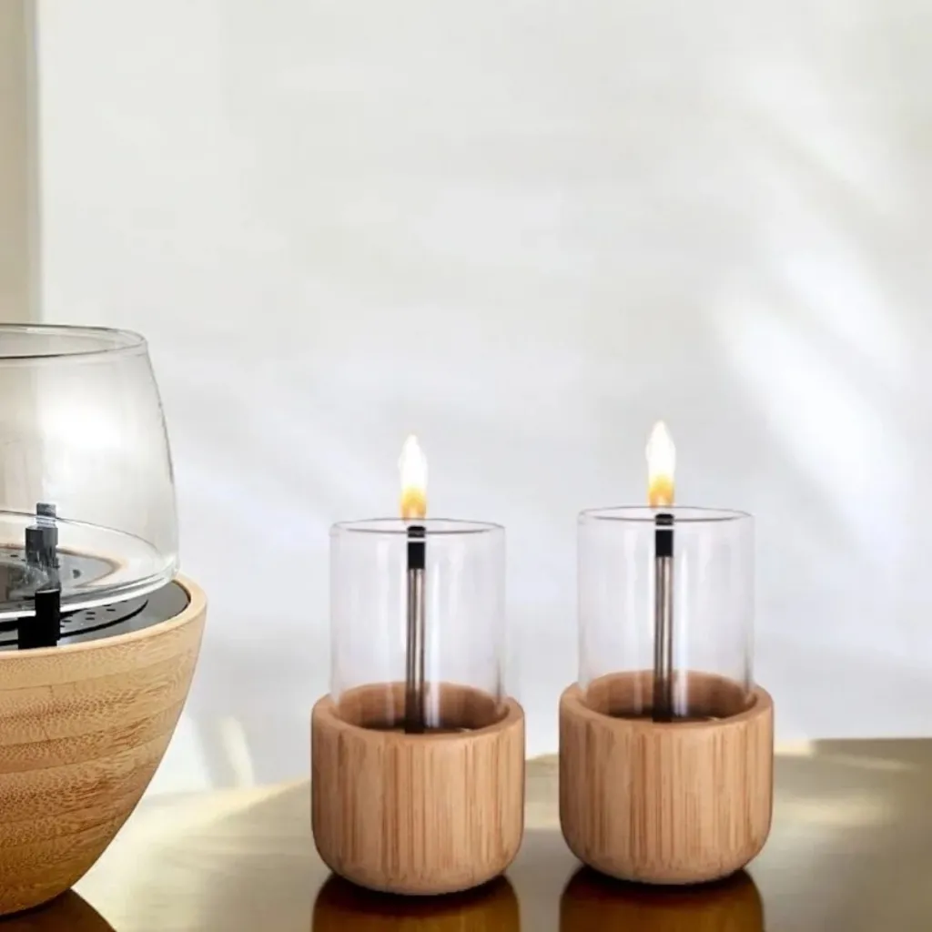 HUUS Tenderflame Candle 70 Naturel bamboo