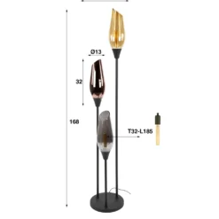 HUUS Vloerlamp Wendy 3 lampen