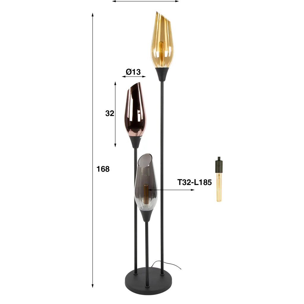 HUUS Vloerlamp Wendy 3 lampen